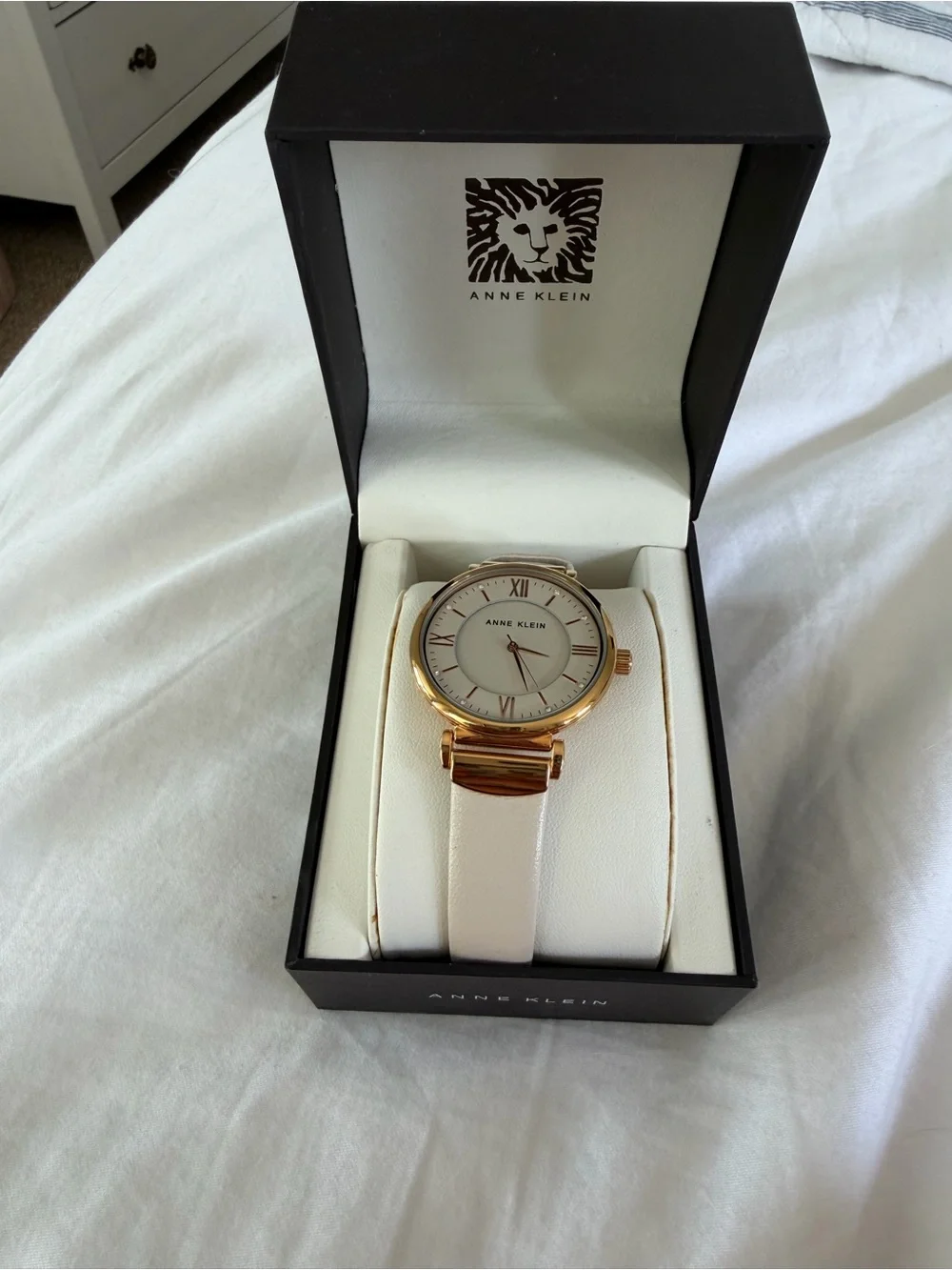 Anne Klein Rose Gold & Blush Leather Strap Women's Watch